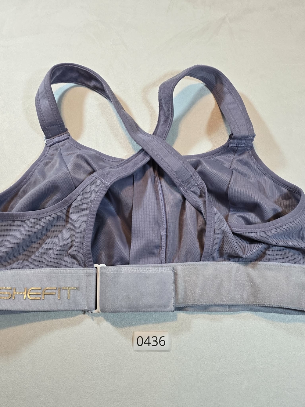 SheFit Light Purple Support Sports Bra - Adjustable Back Closure